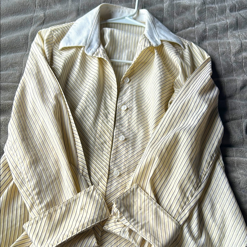Striped Cream and White unisex Shirt